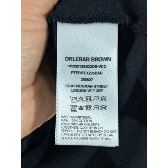 Orlebar Brown Black Tailored Fit V- Neck T-Shirt Sz XL 100% Cotton Everyday - Picture 7 of 8